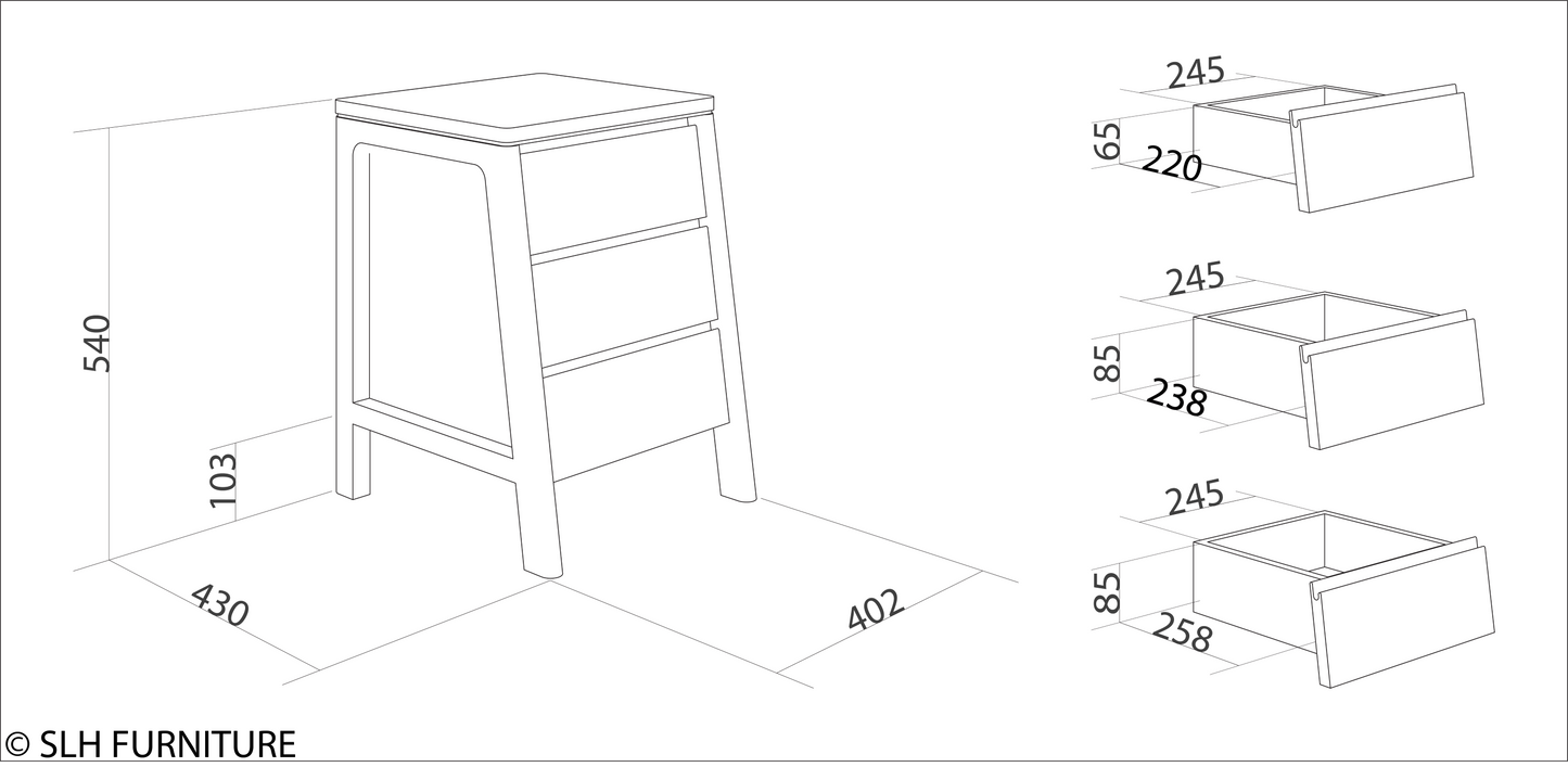 4MP_KCC26 Furniture Dimensions - Detailed Drawing