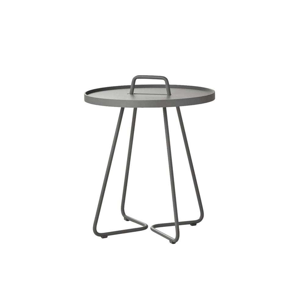 5066AI_1 - Gray metal side table with handle
