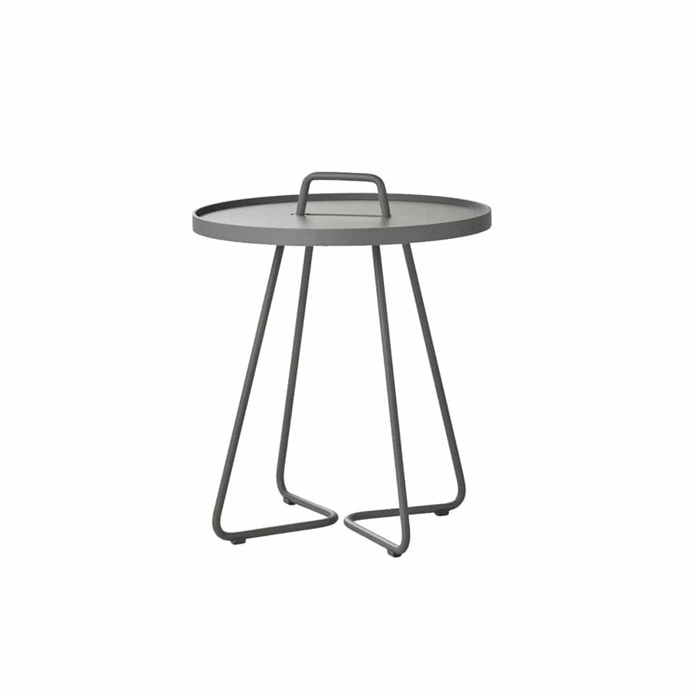 5066AI_1 - Gray metal side table with handle