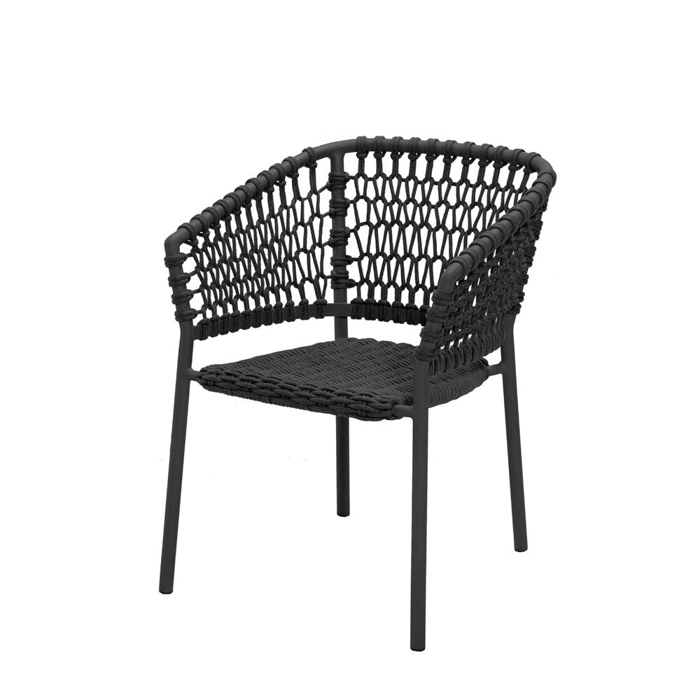 5417RODG_1 Black Rope Patio Chair