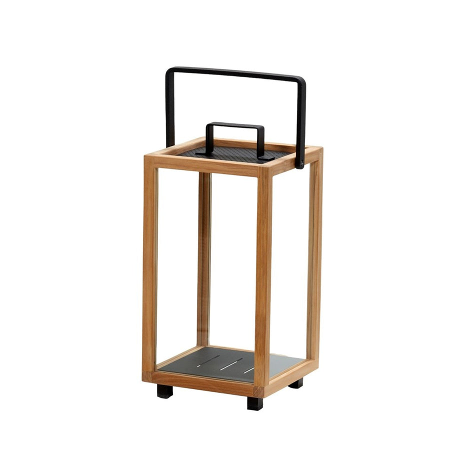 5724TAL_1 Teak lantern with black handle