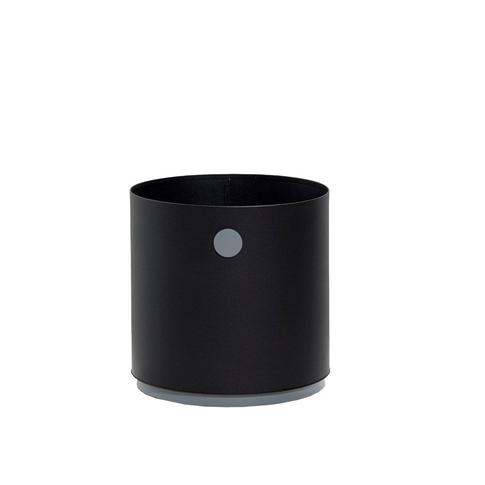 Black cylindrical container with gray base, 5771ALI_1