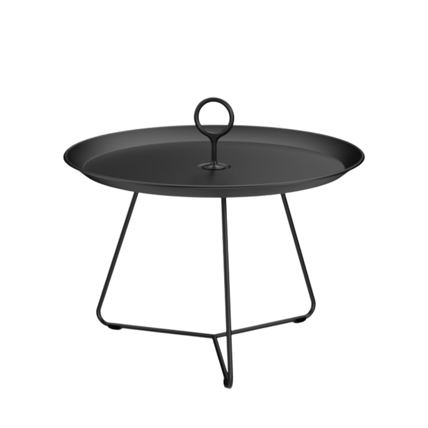 Black tray table with handle