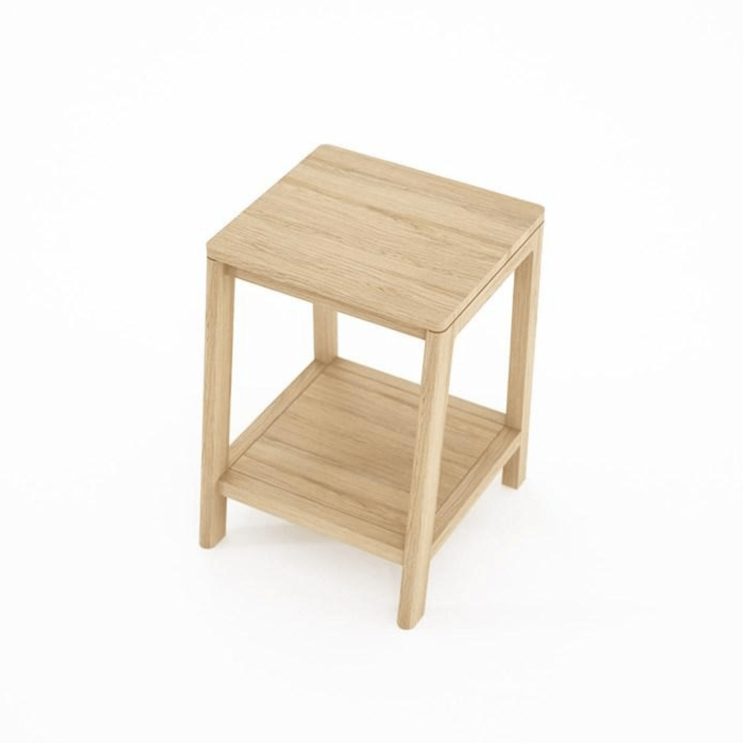 Wooden side table with shelf.
