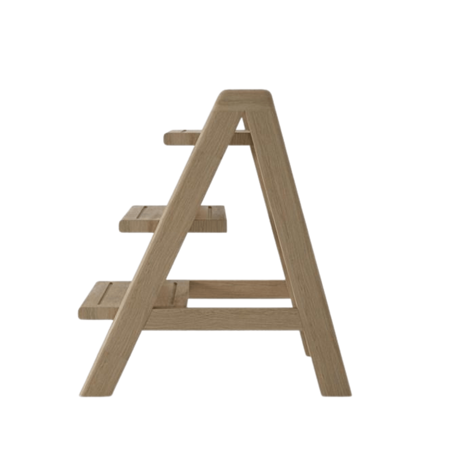 Wooden three-tiered plant stand.