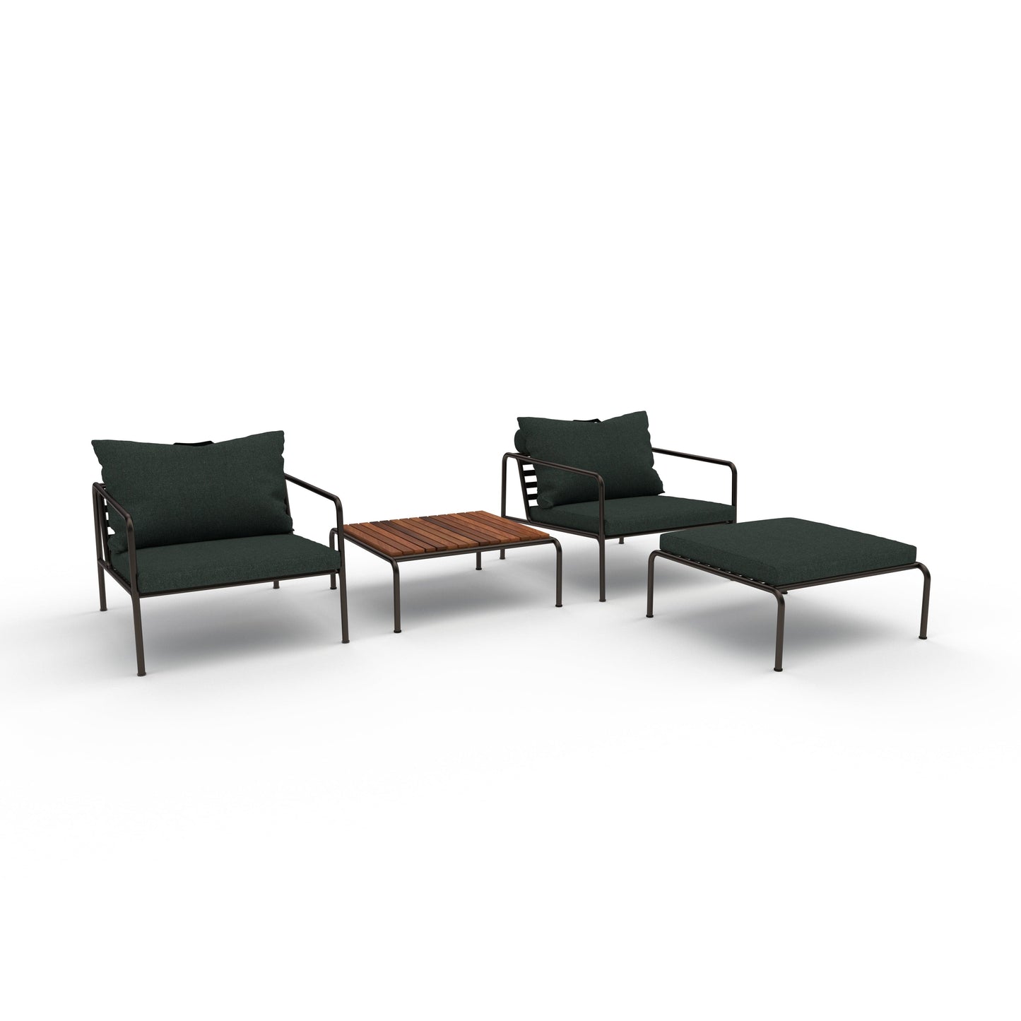 Avon Heritage Alpine outdoor furniture set with dark green cushions