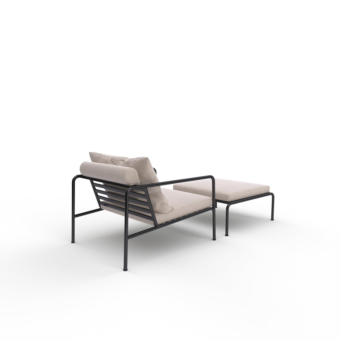 Outdoor armchair with ottoman