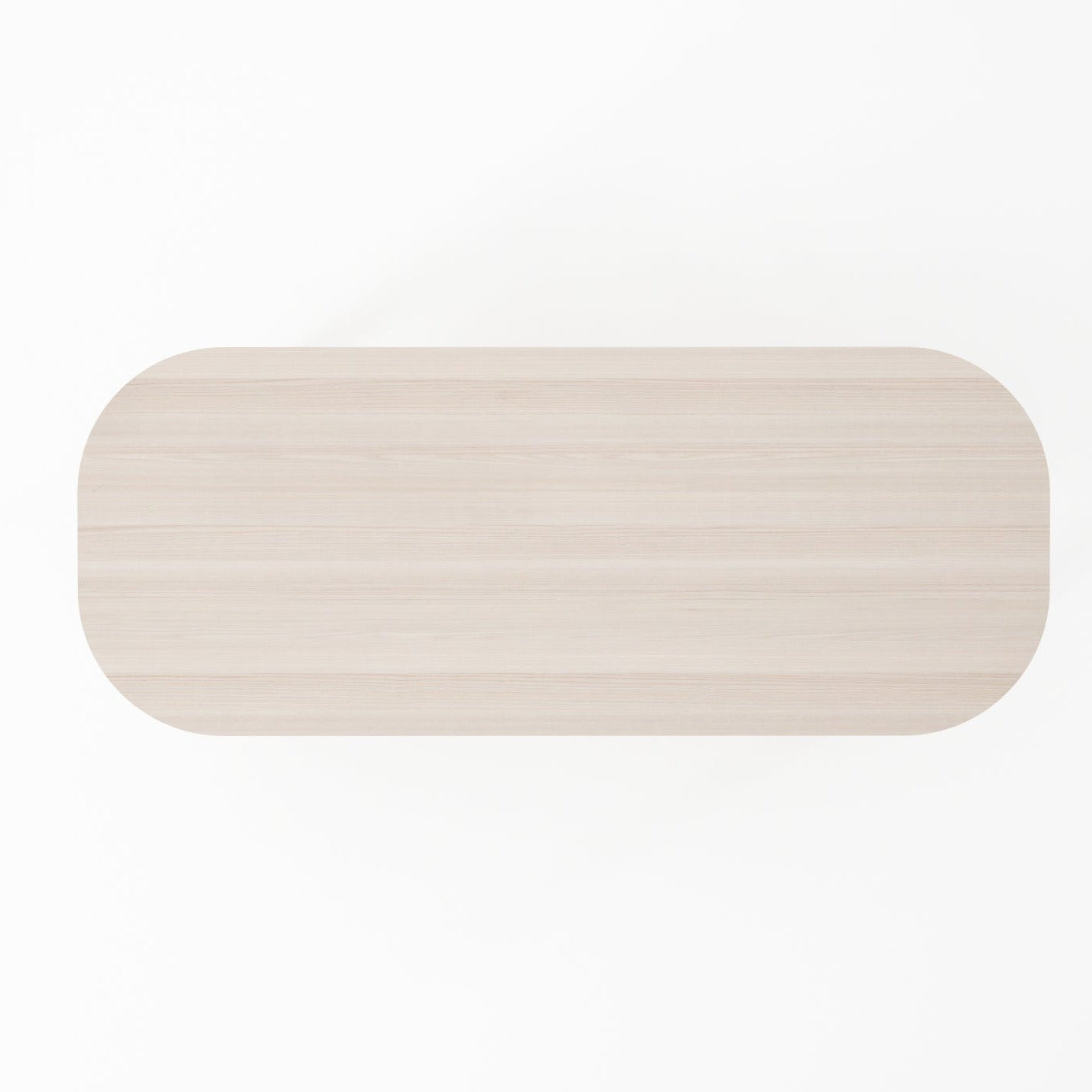 CR02-AW coffee table, top view, 100x40x40d, light wood grain