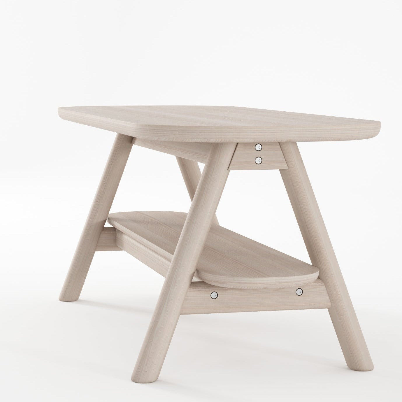 CR02-AW coffee table, light wood, 100x40x40cm with shelf