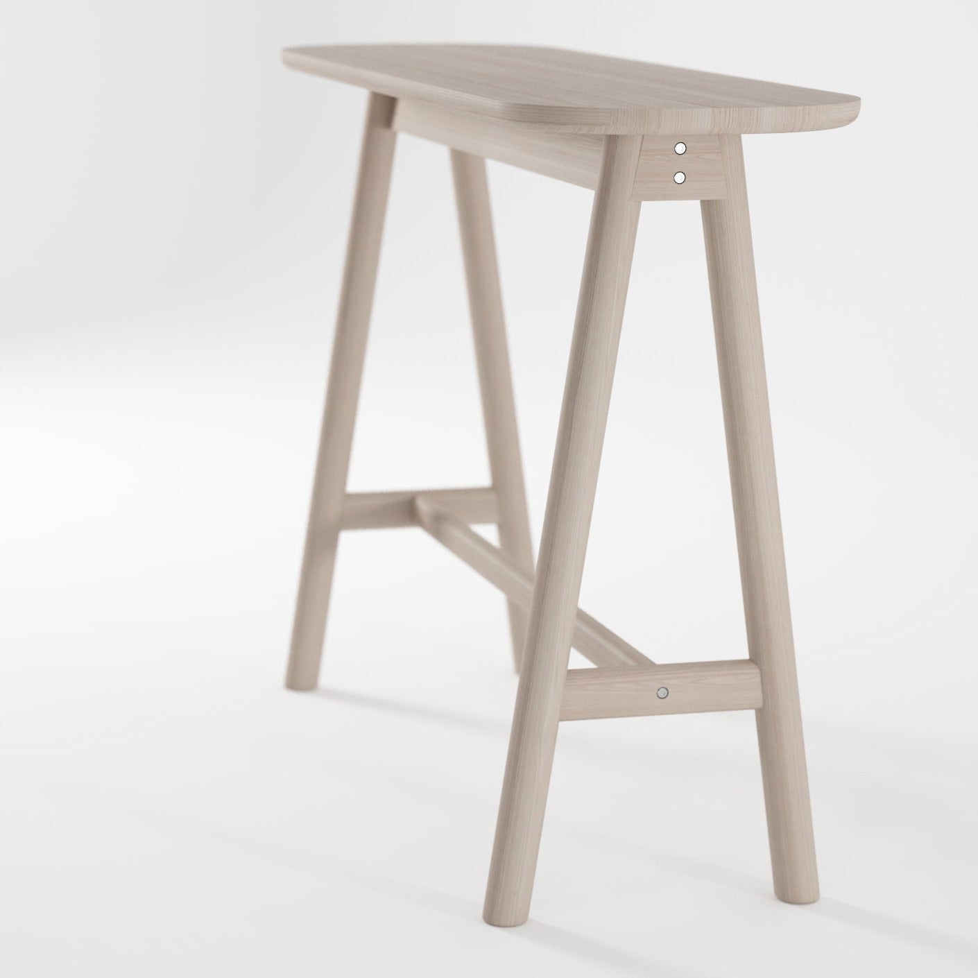 Ash wood console table 120x35x80cm