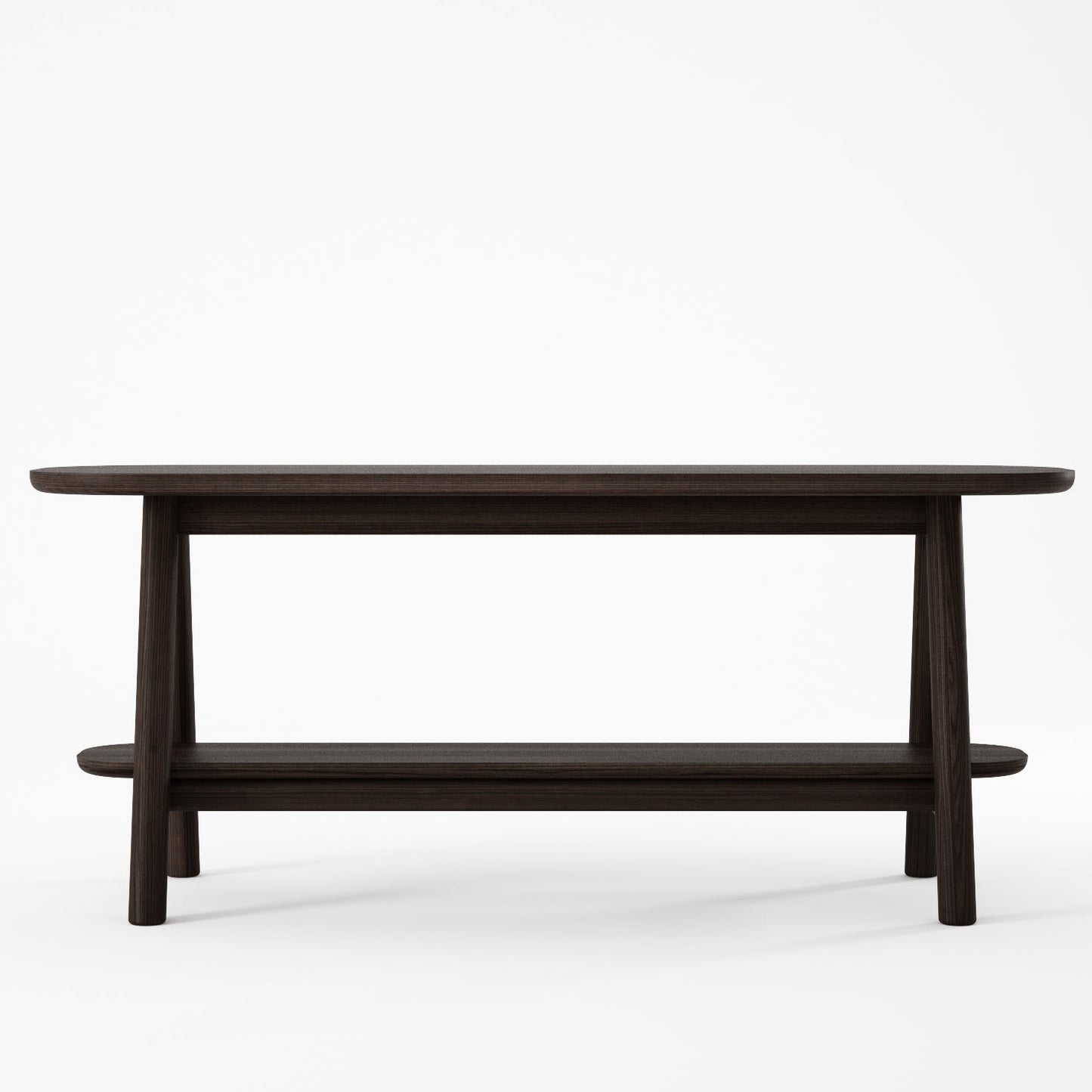 AB media rack in dark wood finish