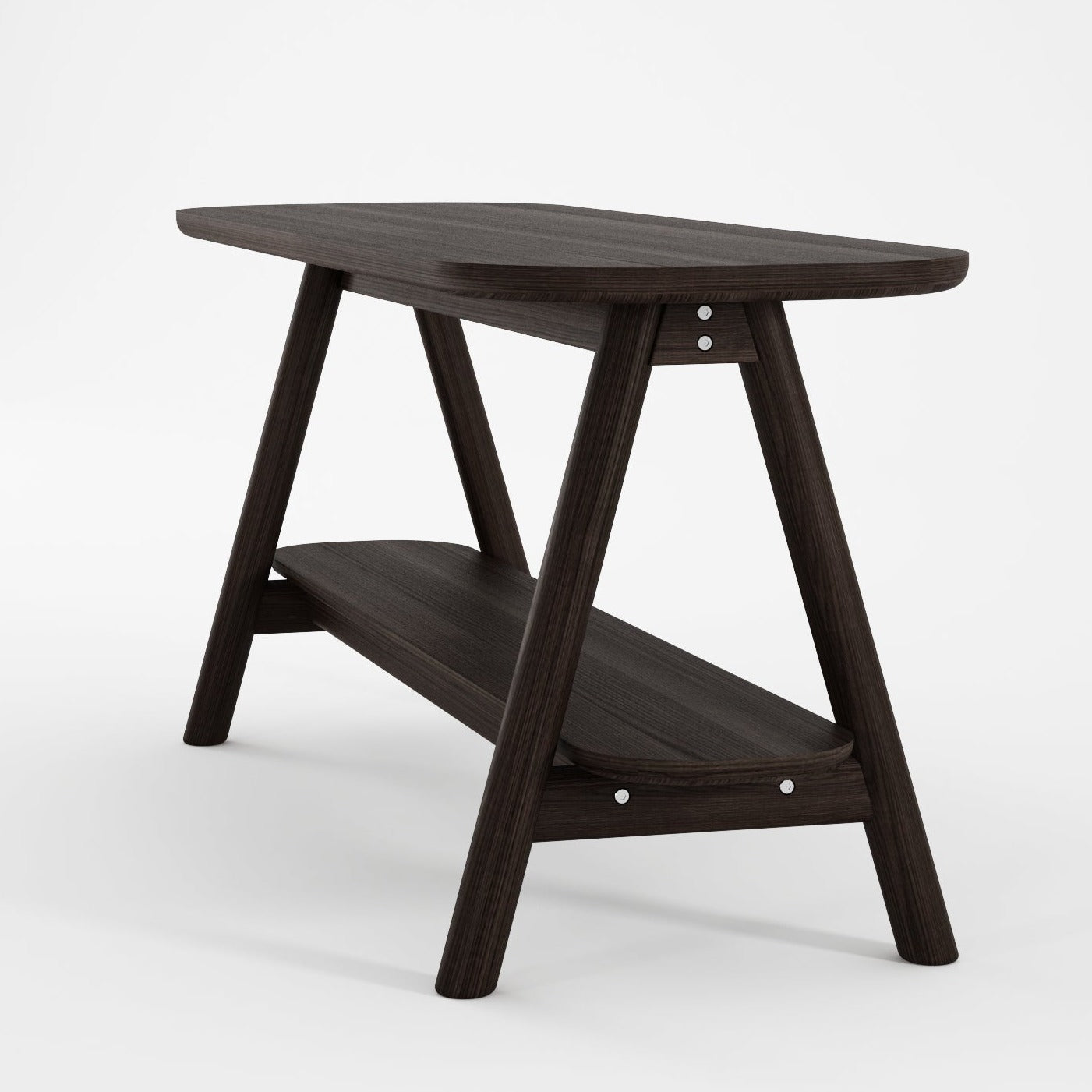 AB media rack, dark wood, 120x38x50cm