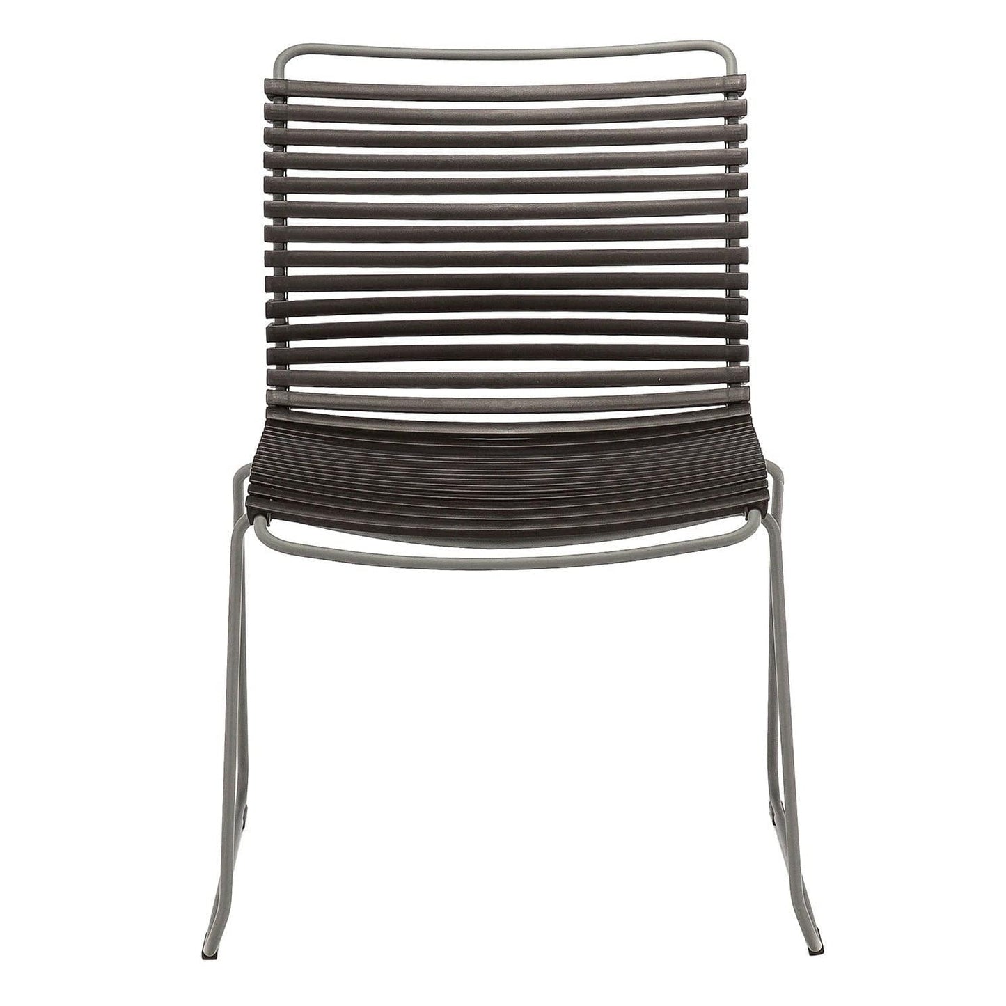Black no-armrest chair with gray frame