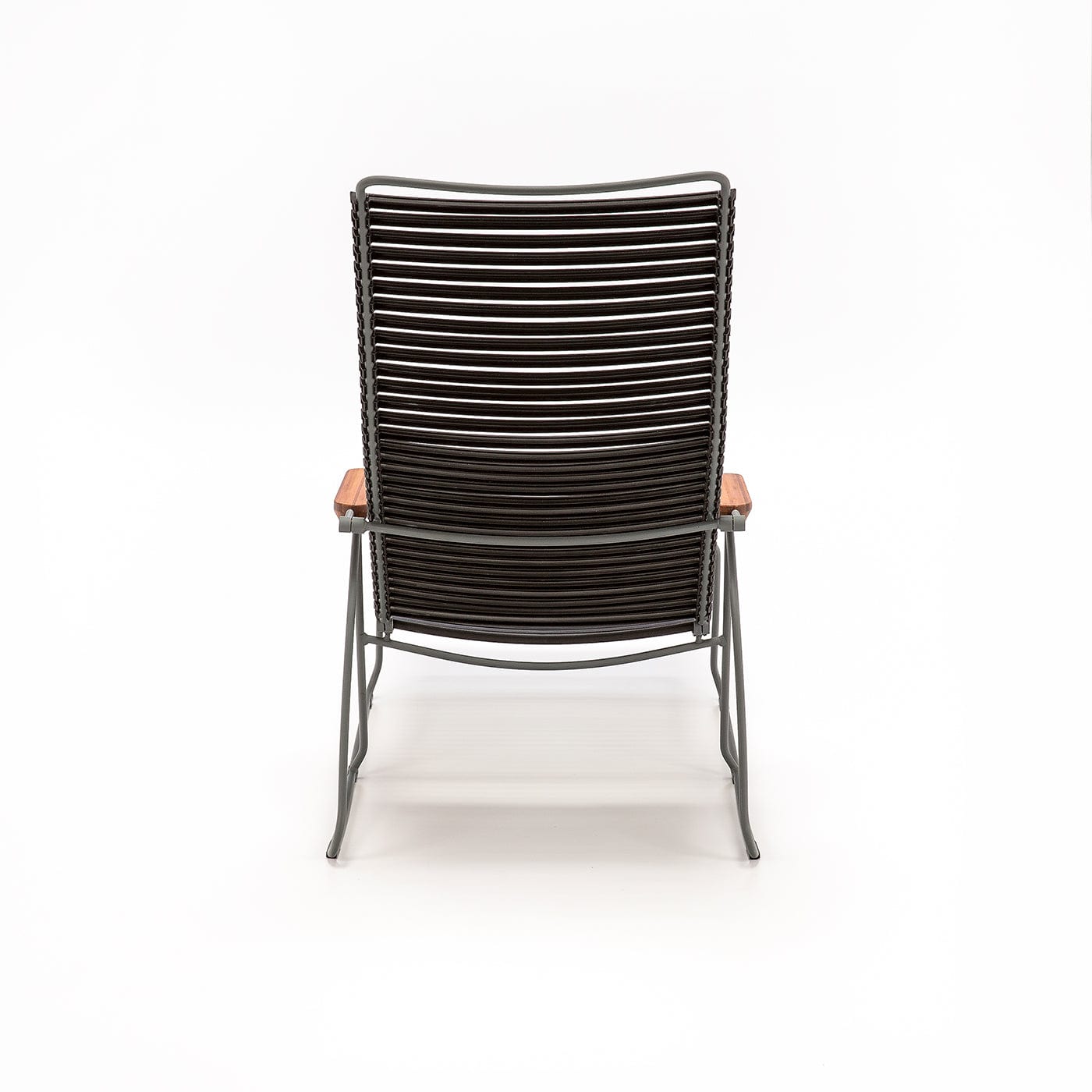 Black Click sunlounger chair, rear view