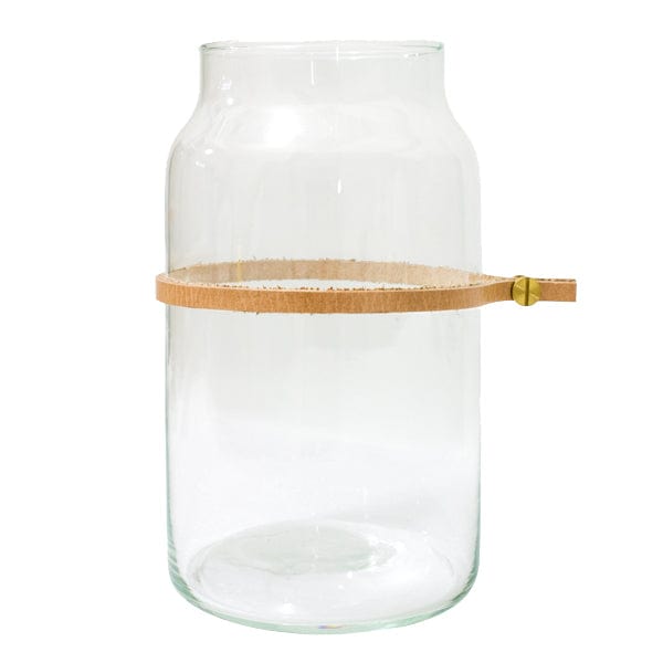 DFH92170-1 Clear Glass Jar with Wooden Ring Detail