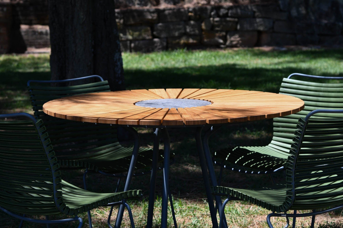 Outdoor dining table with chairs