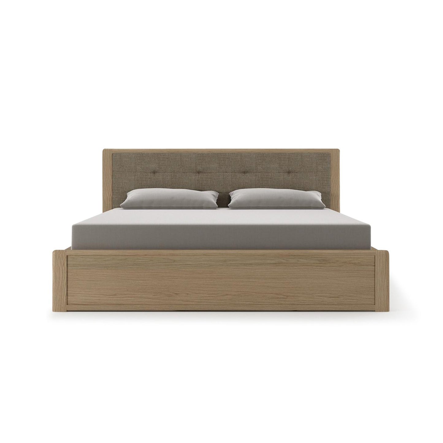 Circa King Bed with Fabric Headboard - European Oak-Indoor Furniture-Karpenter-Neutral Pastel Wood-European Oak-SLH AU