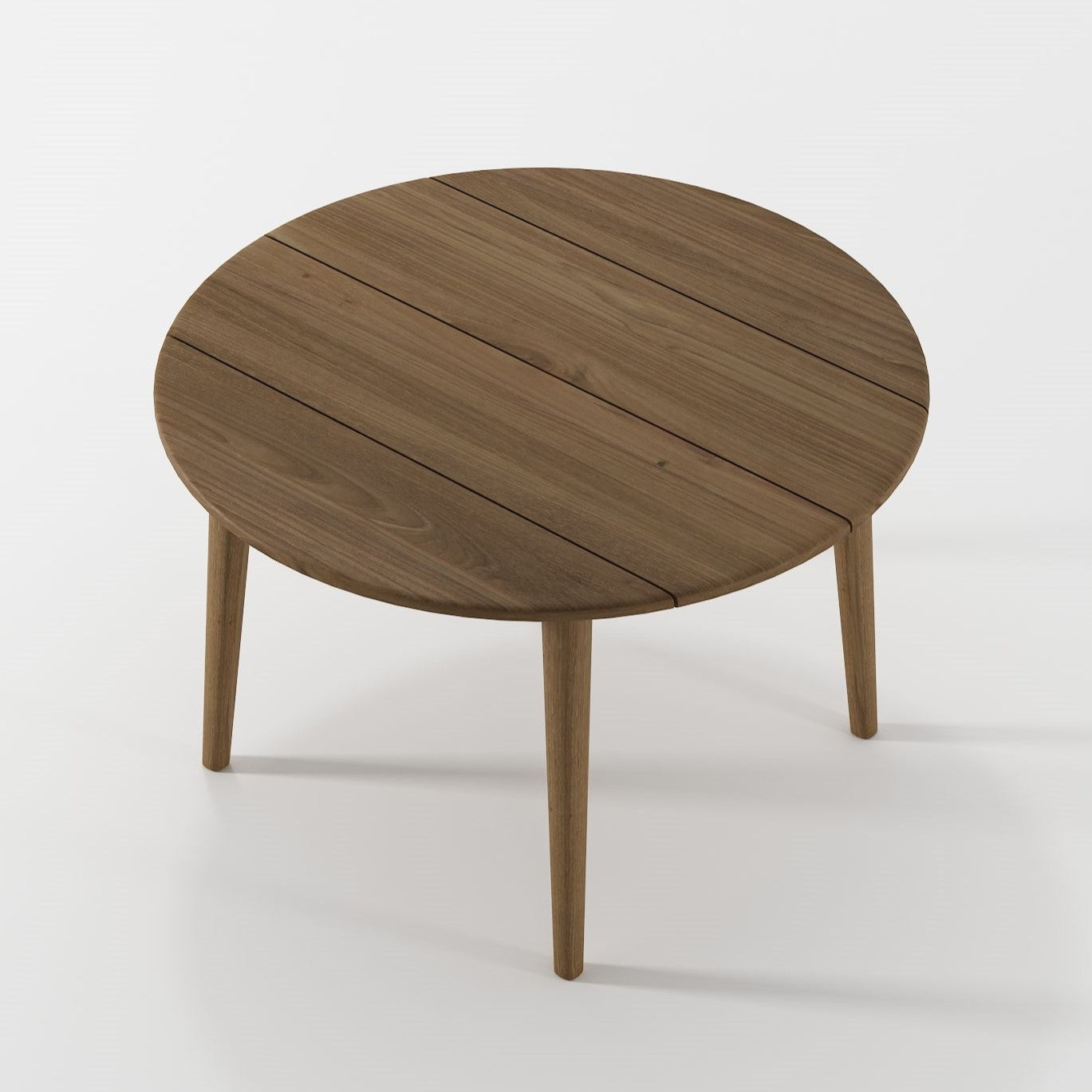 Round wooden coffee table