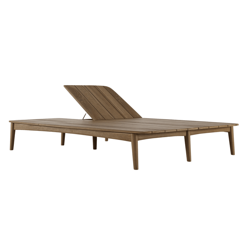 Wooden outdoor chaise lounge