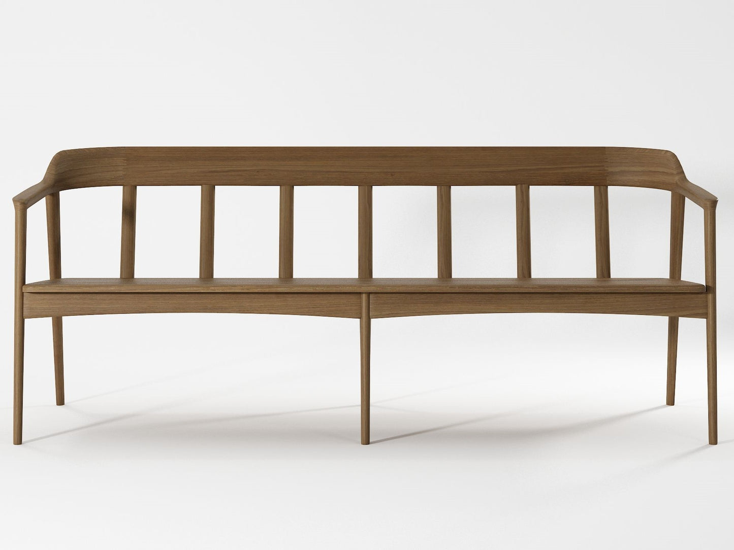 KGO14T_3 wooden bench with armrests
