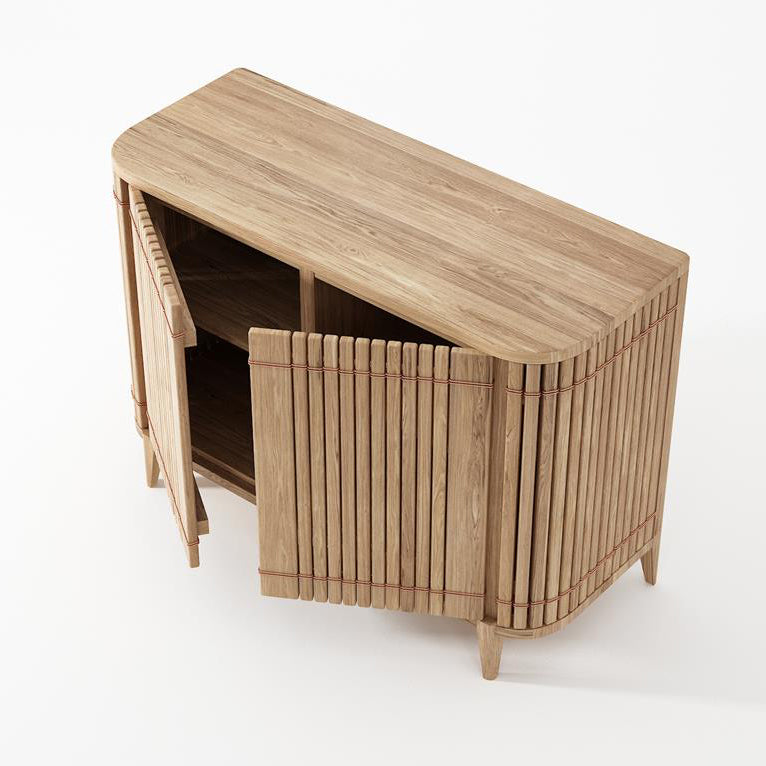 Wooden cabinet KKP01O with open doors