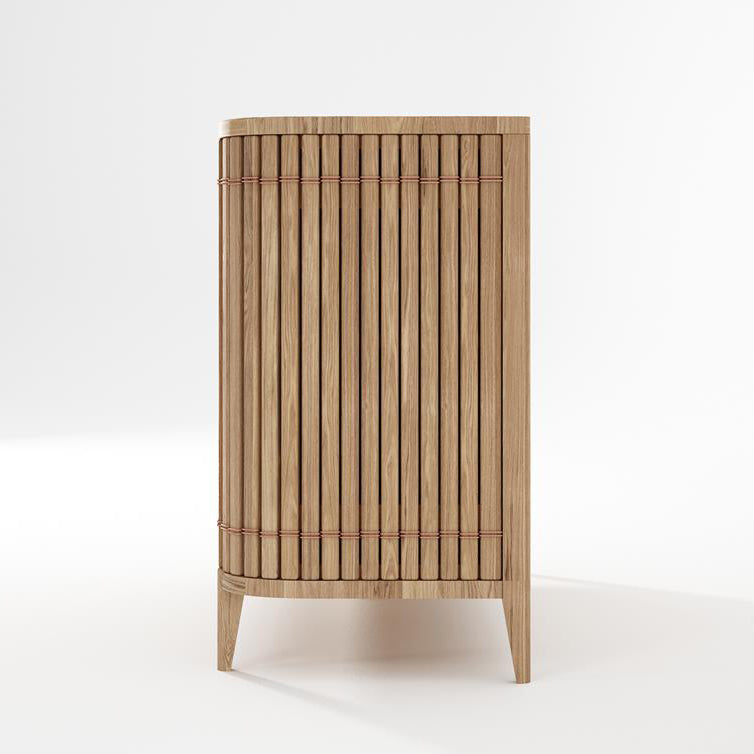 KKP01O Cabinet with vertical wooden slats