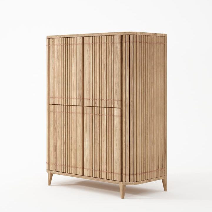 KKP02O_1 Wood Cabinet with Vertical Slats