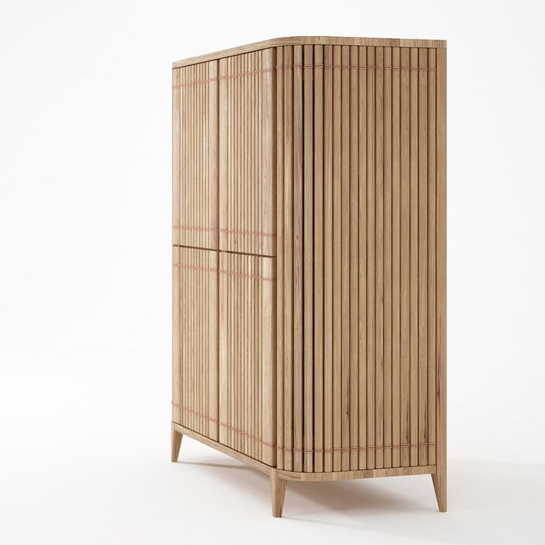 KKP02O_3 wooden cabinet with vertical slats