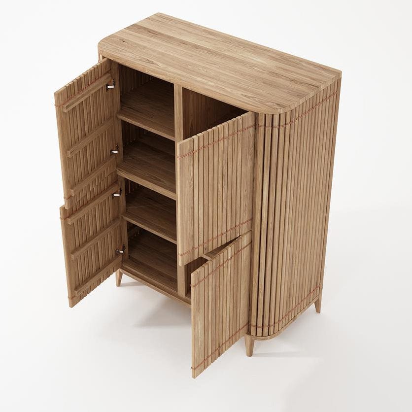 KKP02O_5 Wooden Cabinet with Open Doors