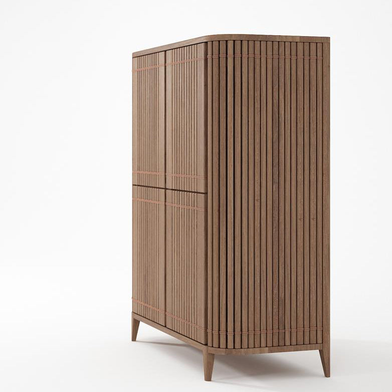 KKP02T Wooden Cabinet with Vertical Slats
