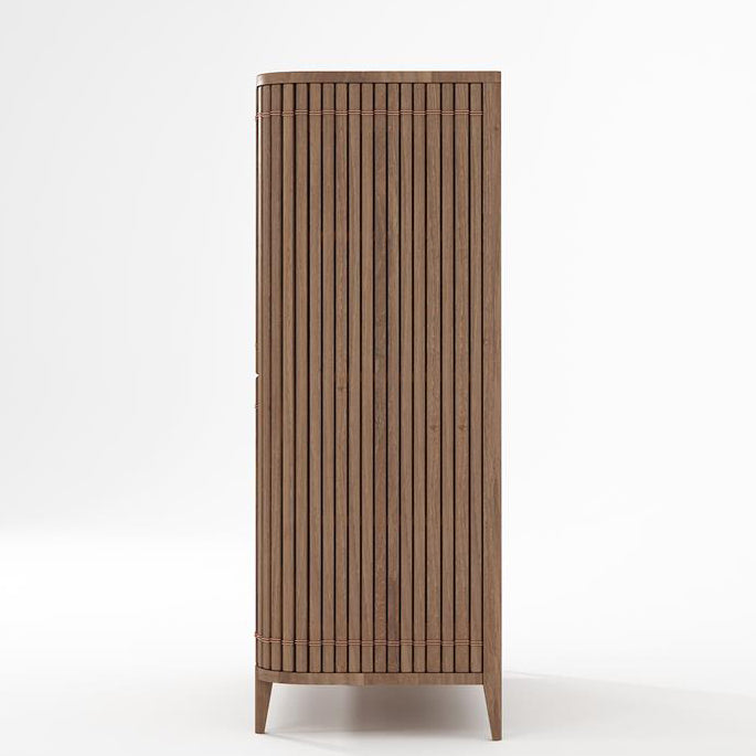 KKP02T Wooden cabinet with vertical ribbed design