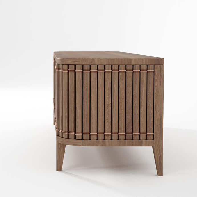 KKP03T_4 Wooden Cabinet with Vertical Slats