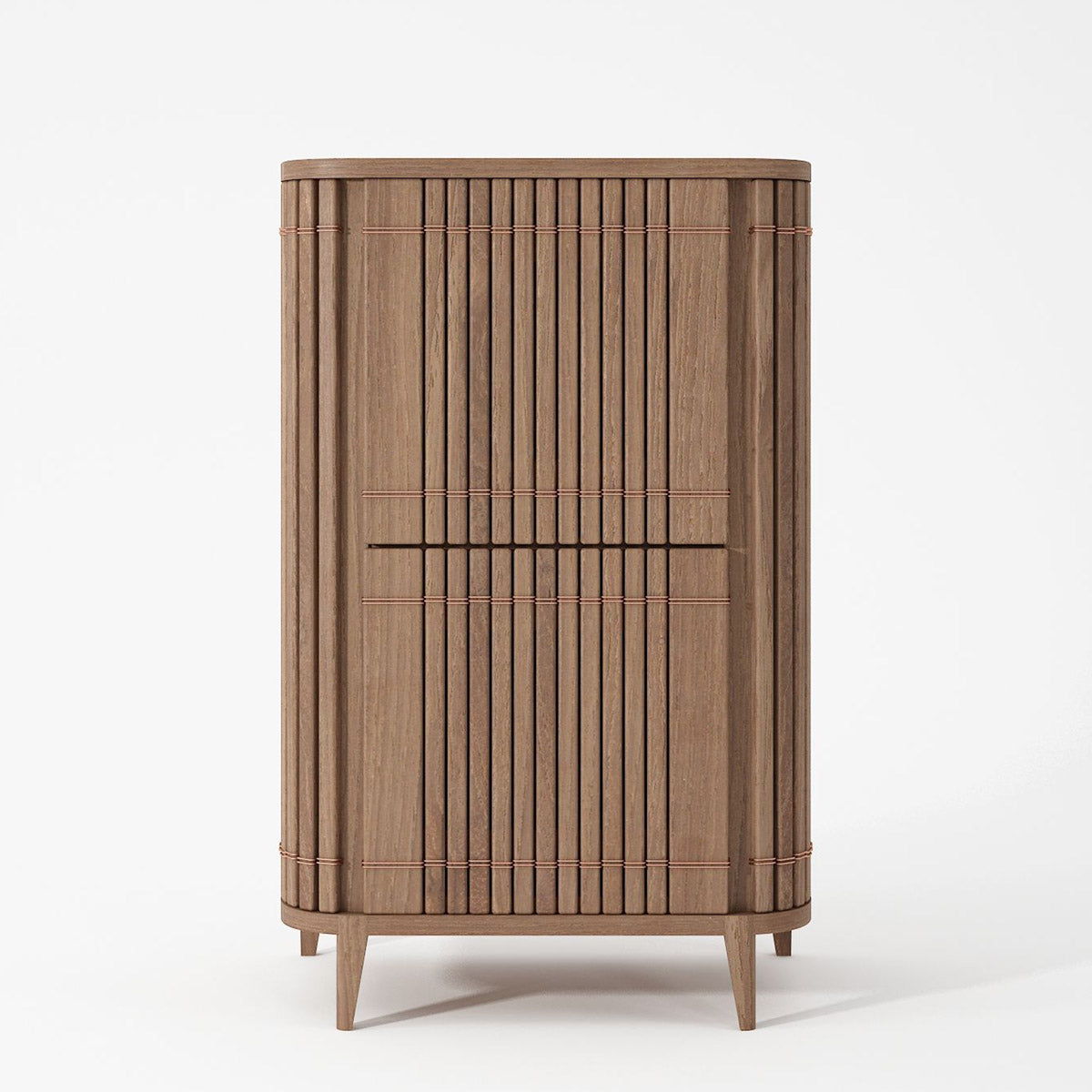 Wooden cabinet KKP06T-2 with vertical slat design.