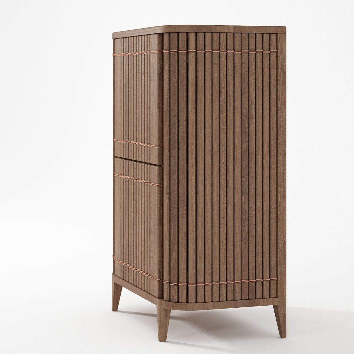 KKP06T-3 Wood cabinet with vertical slats