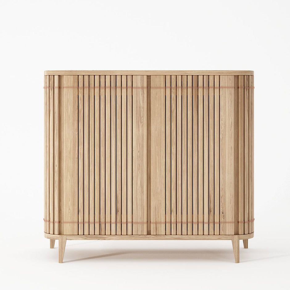 KKP07O-2 wooden cabinet with vertical slats