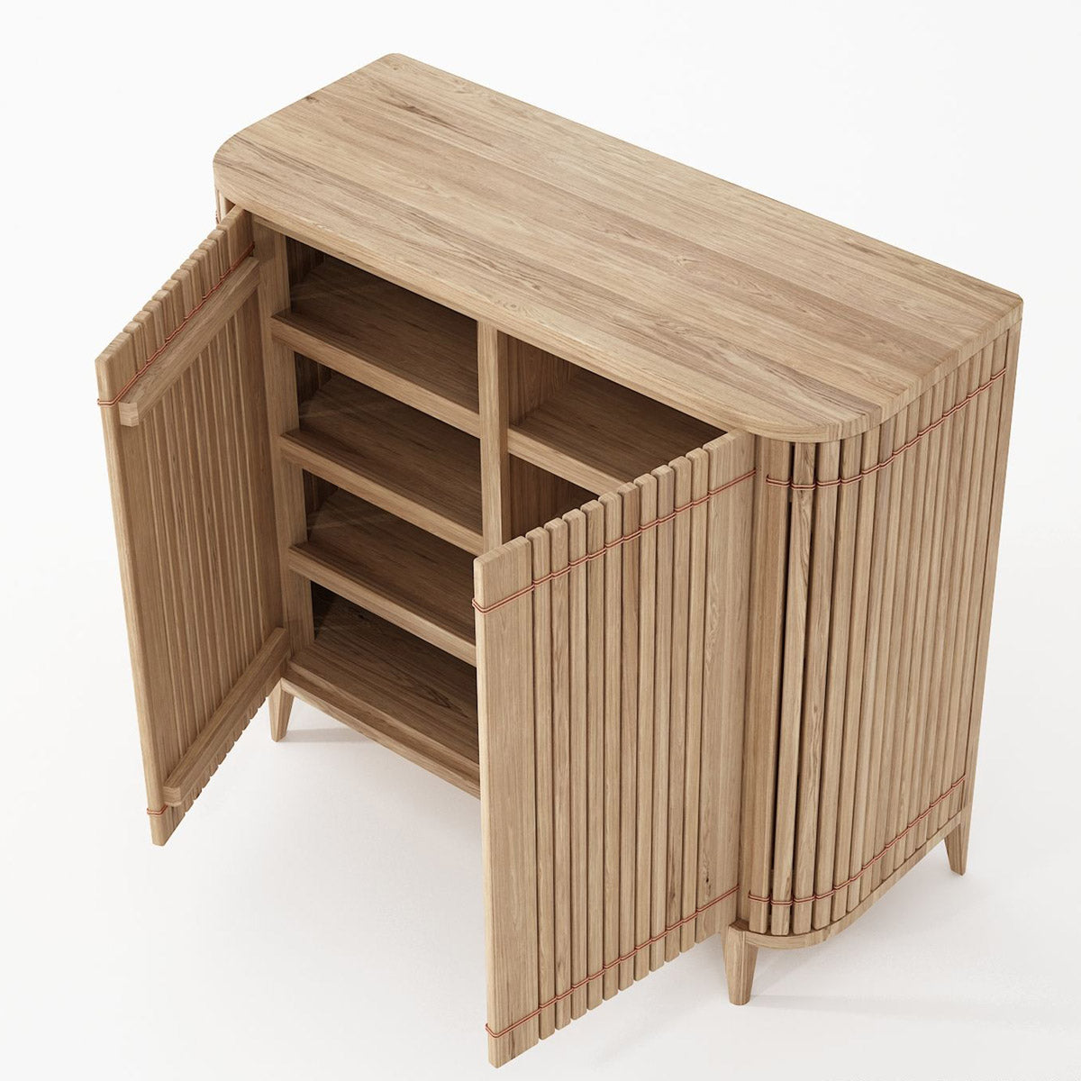 KKP07O-6 wooden cabinet with open doors