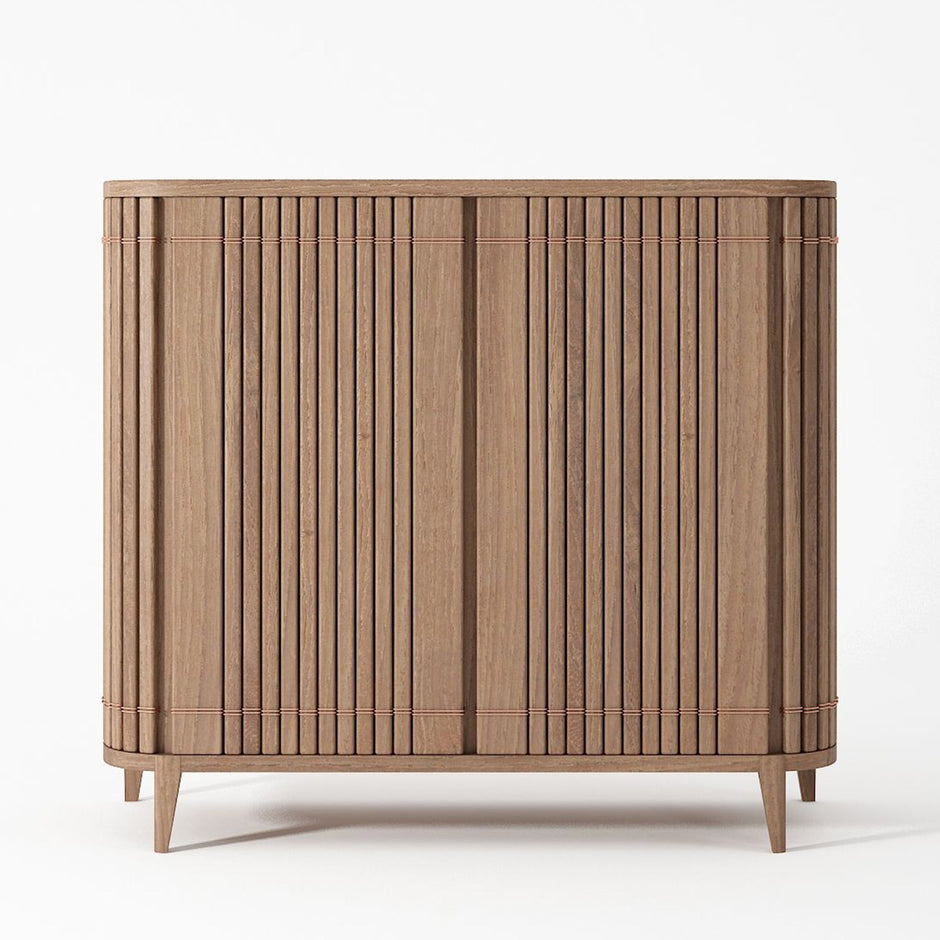 KKP07T-2 Wooden Cabinet with Vertical Slats