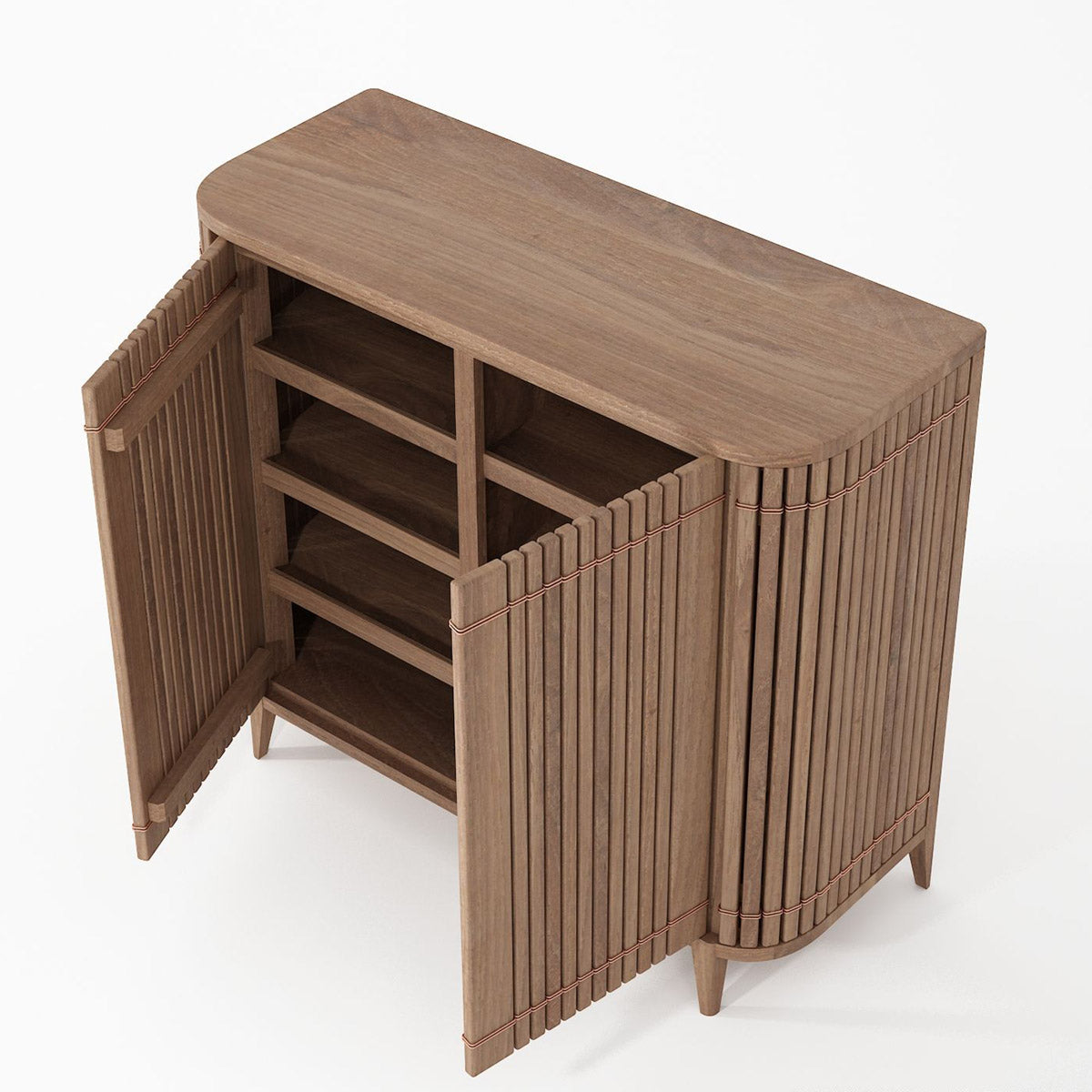 KKP07T-6 wooden cabinet with open doors