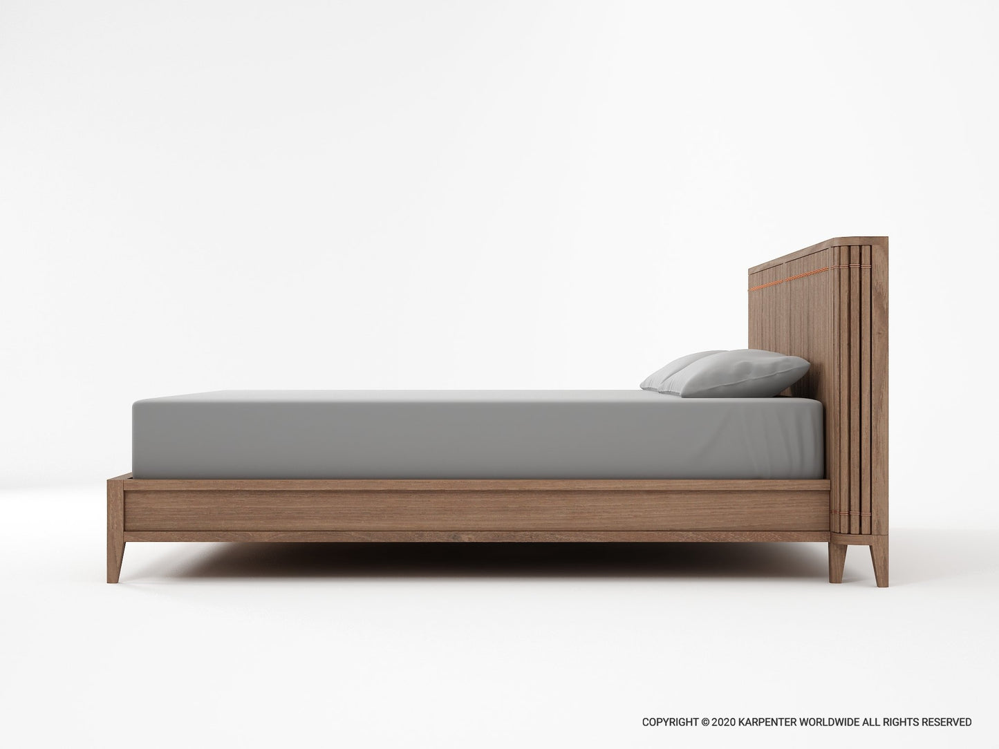 KKP14T-03 Bed Frame with gray mattress and pillow