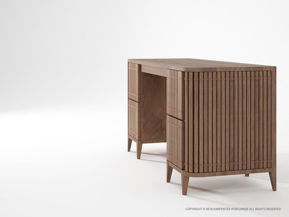 KKP15T_3 wooden desk with vertical paneling