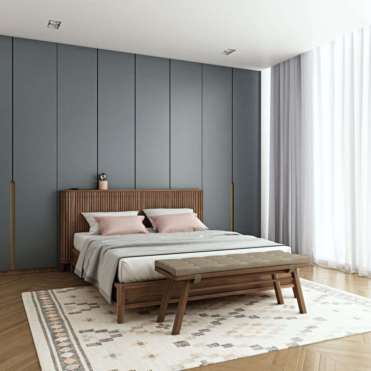 Koppar King Bed without Storage - FSC Certified Teak
