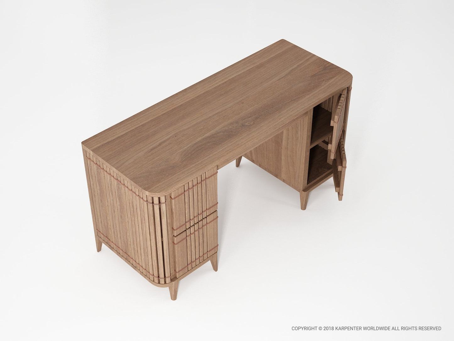 KOPPAR desk with 4 doors, wooden design, 150x59x77cm