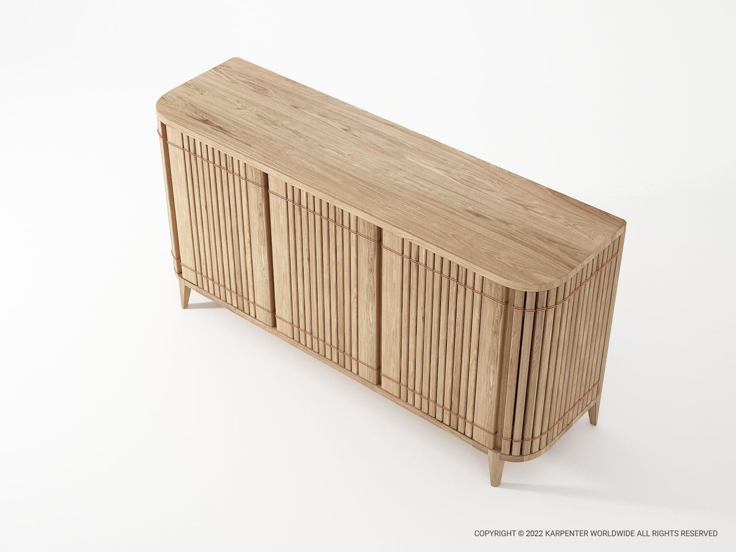 KOPPAR sideboard with 3 doors, light wood finish