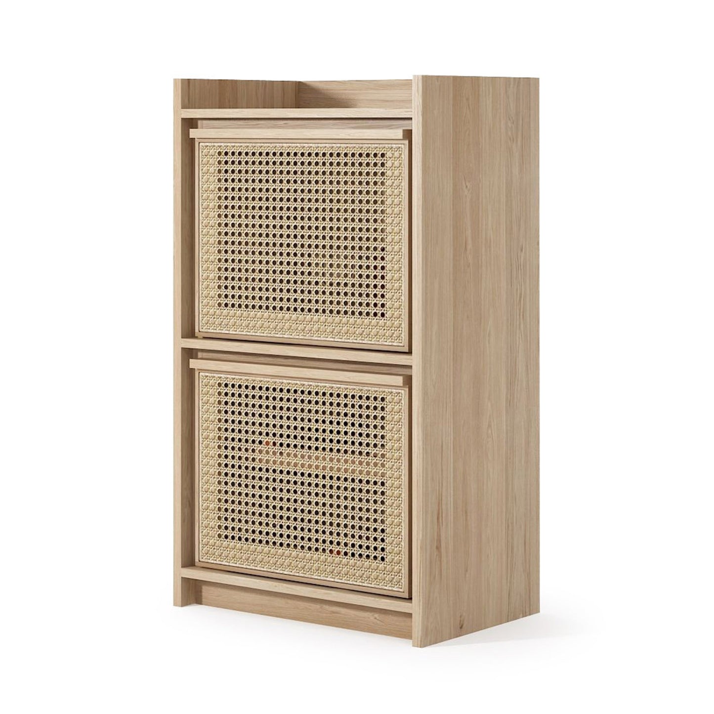 Wooden cabinet with rattan doors