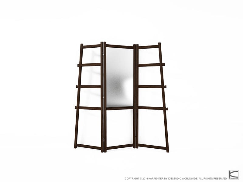 KSC005W-1 wooden folding screen with frosted glass panels