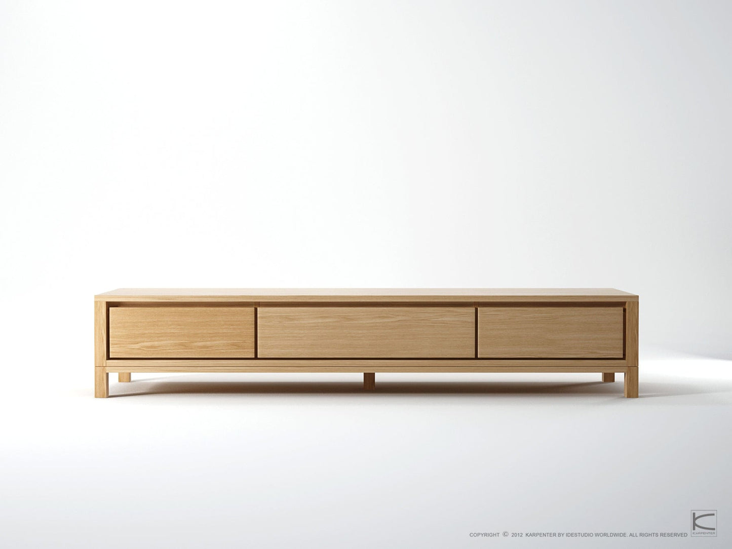 KSD007O-2 modern wooden TV stand with three drawers
