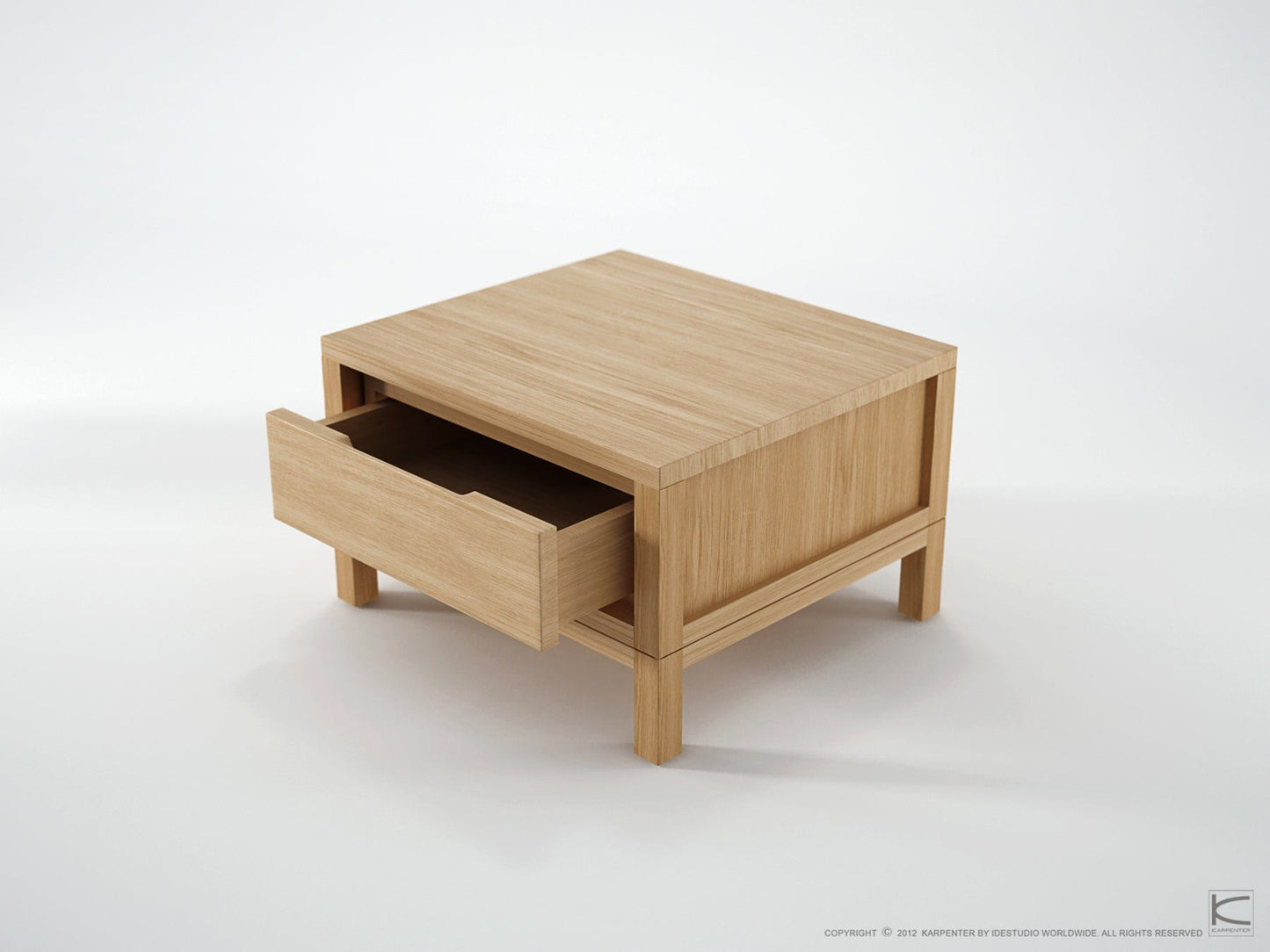 KSD012O-6 Oak Nightstand with Open Drawer