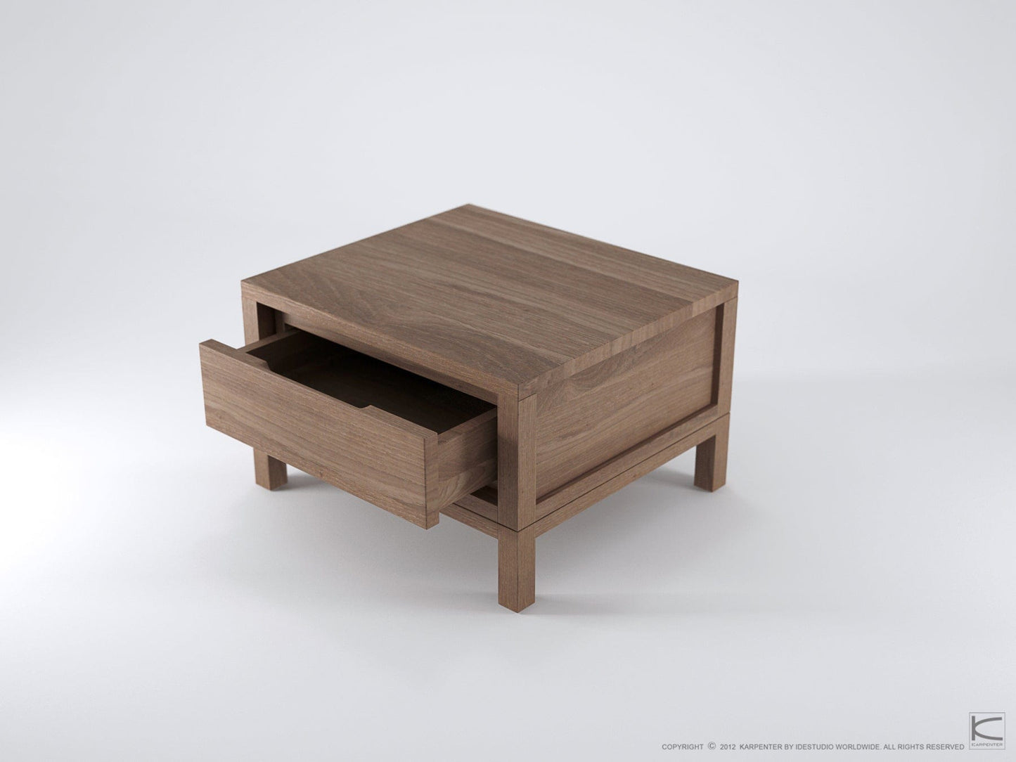KSD012T-6 Wooden Nightstand with Open Drawer