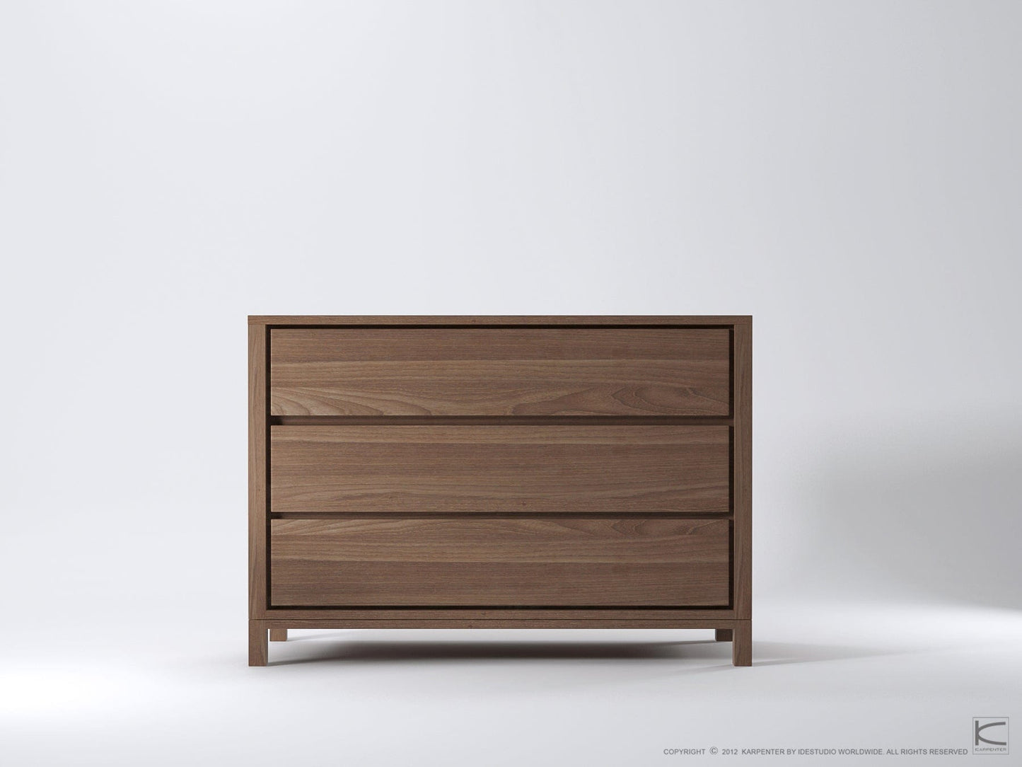 KSD013T_2 - Modern wooden three-drawer dresser