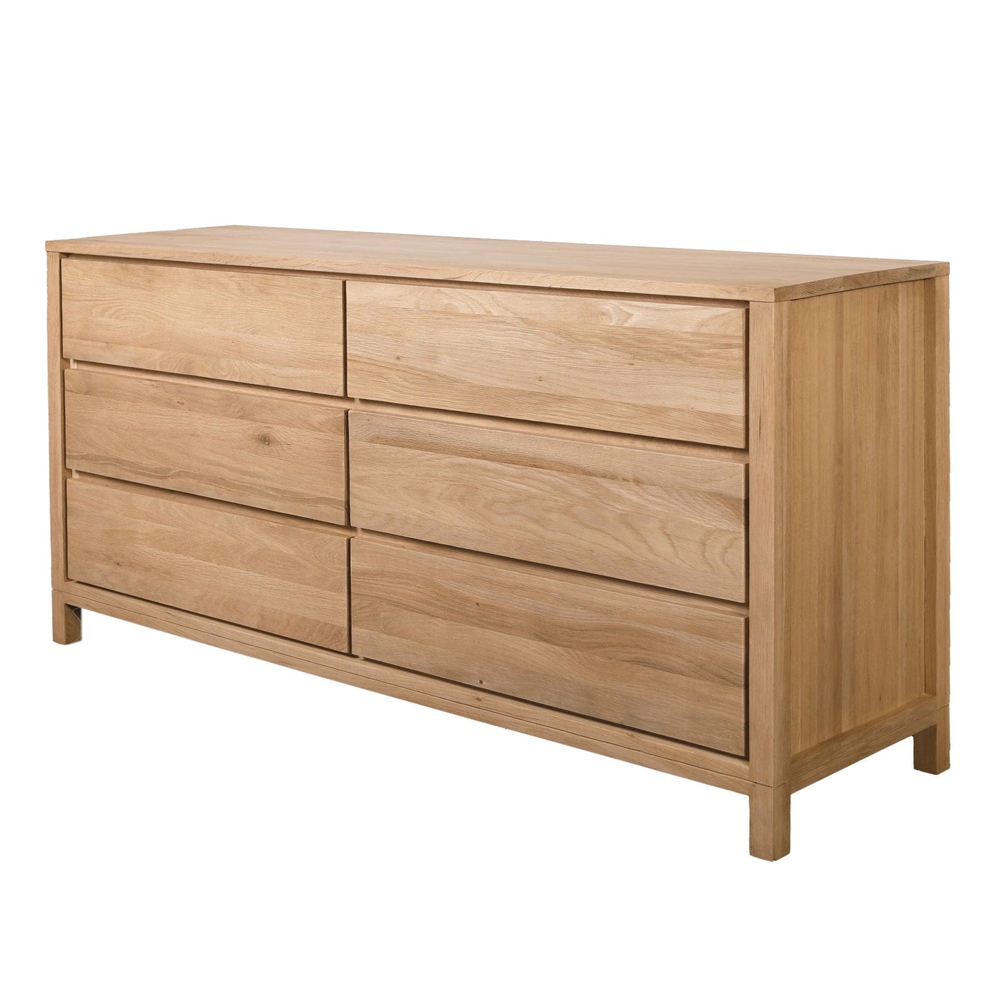 Light wood six-drawer dresser